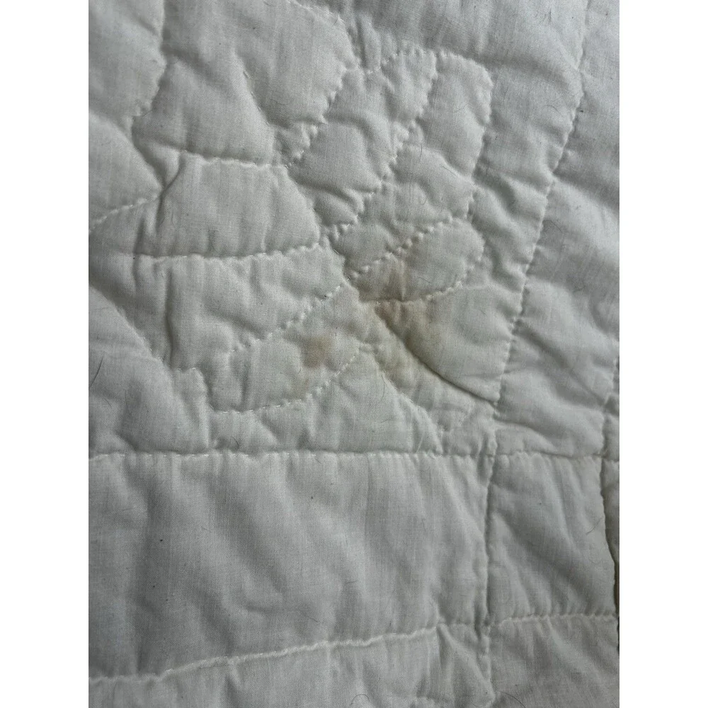 Handmade Fall Autumn Leaf Patchwork Quilt 73x92 Vtg Twin -Queen Throw Rustic